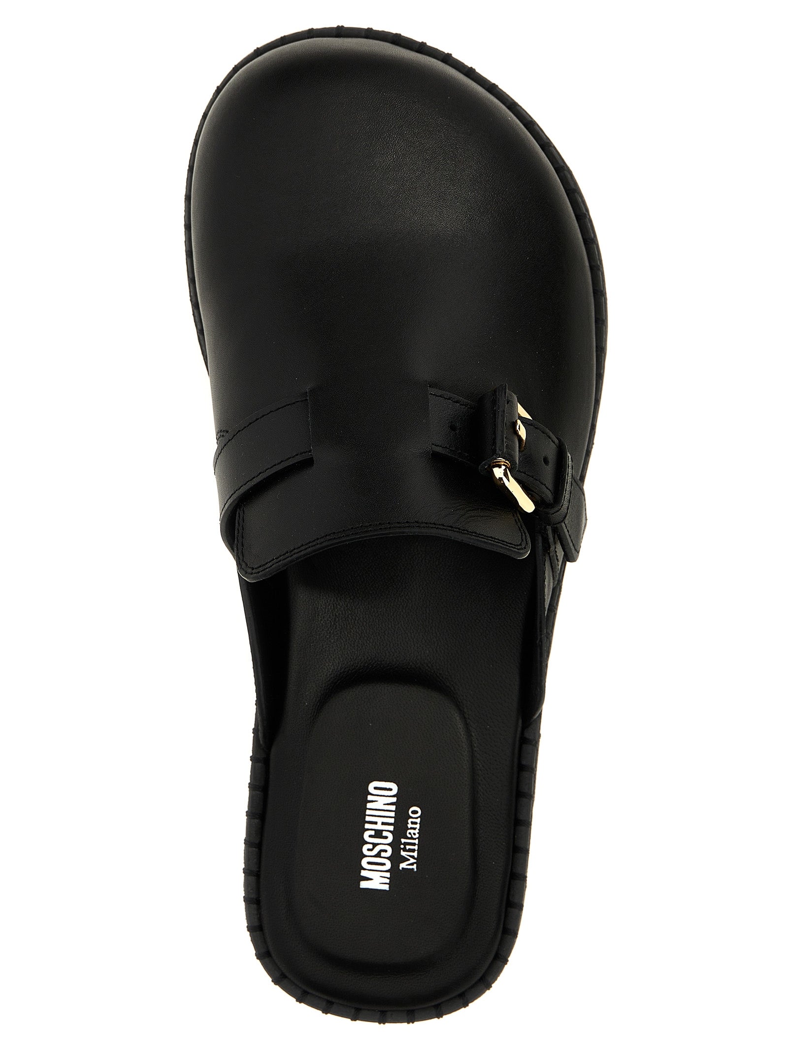 Birky sabots Black Calfskin Leather (bos Taurus) Flat Shoes