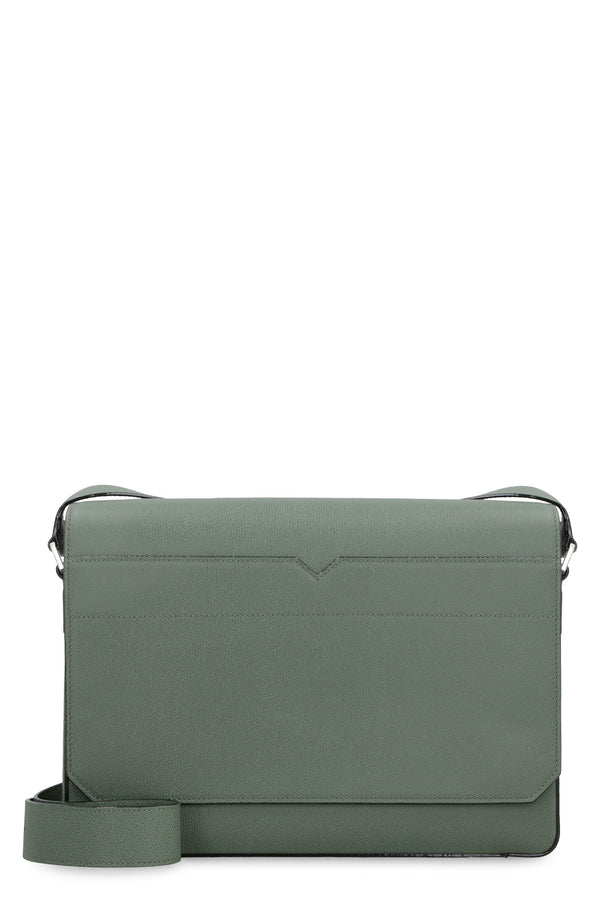 Leather Messenger Bag Green Calf