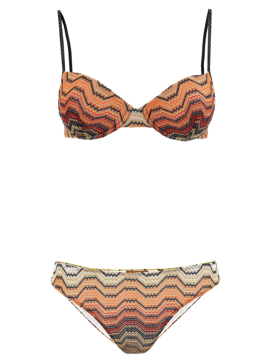 Missoni Zigzag Pattern Knitwear Bikini — Orange