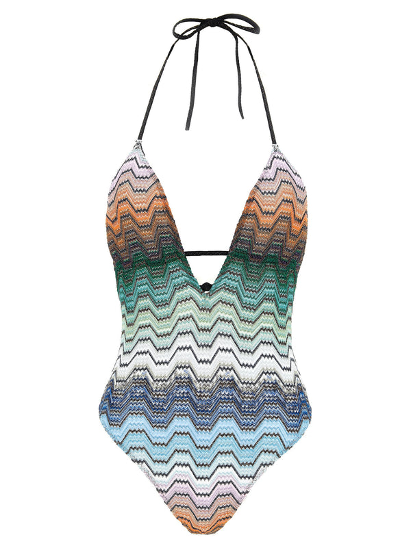 Missoni Greek Pattern One-piece Swimsuit