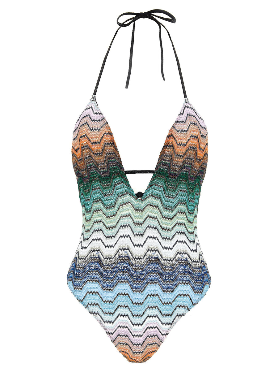Missoni Greek Pattern One-piece Swimsuit