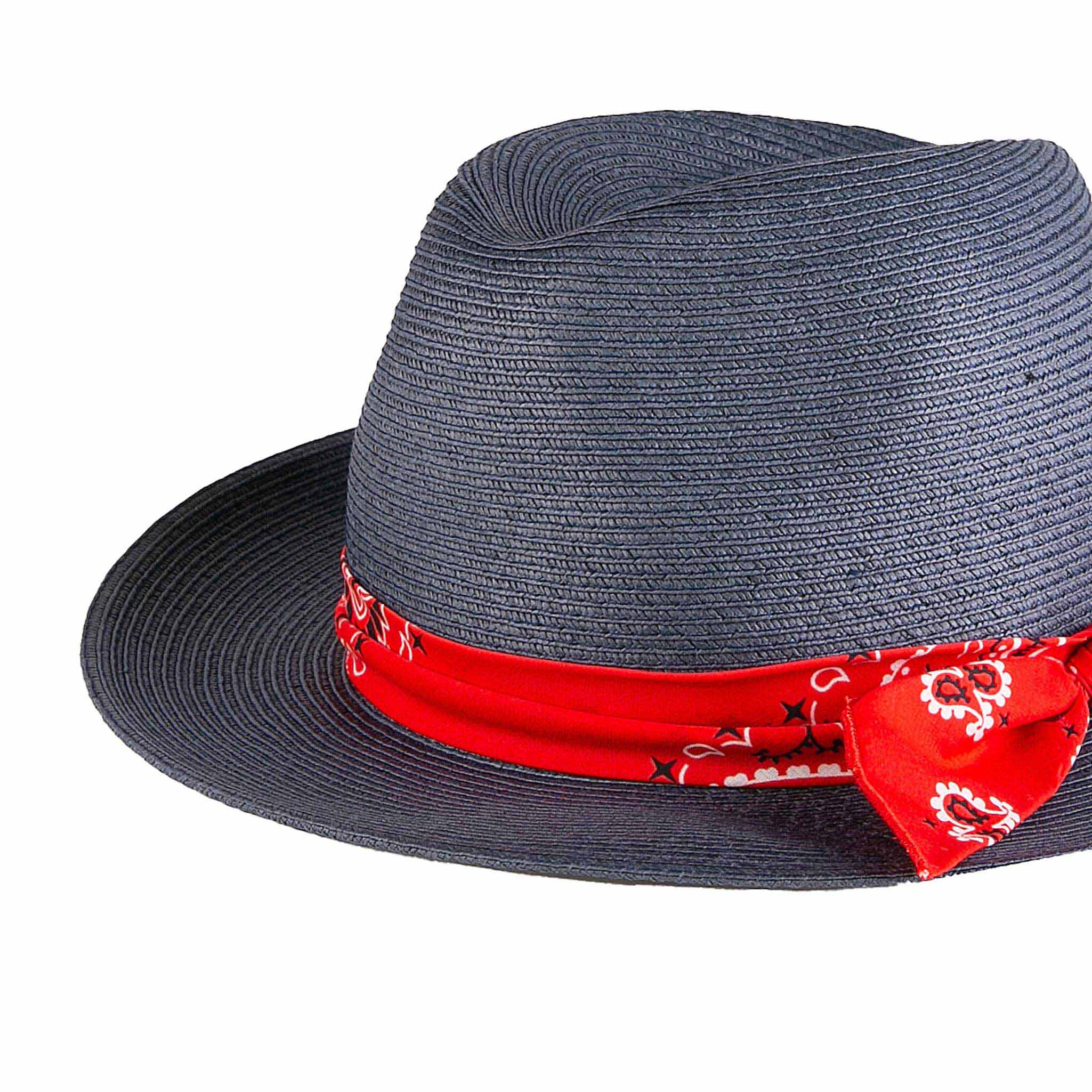 Blue Jeans Paper Hat With Bandanna Print Bandeau Red