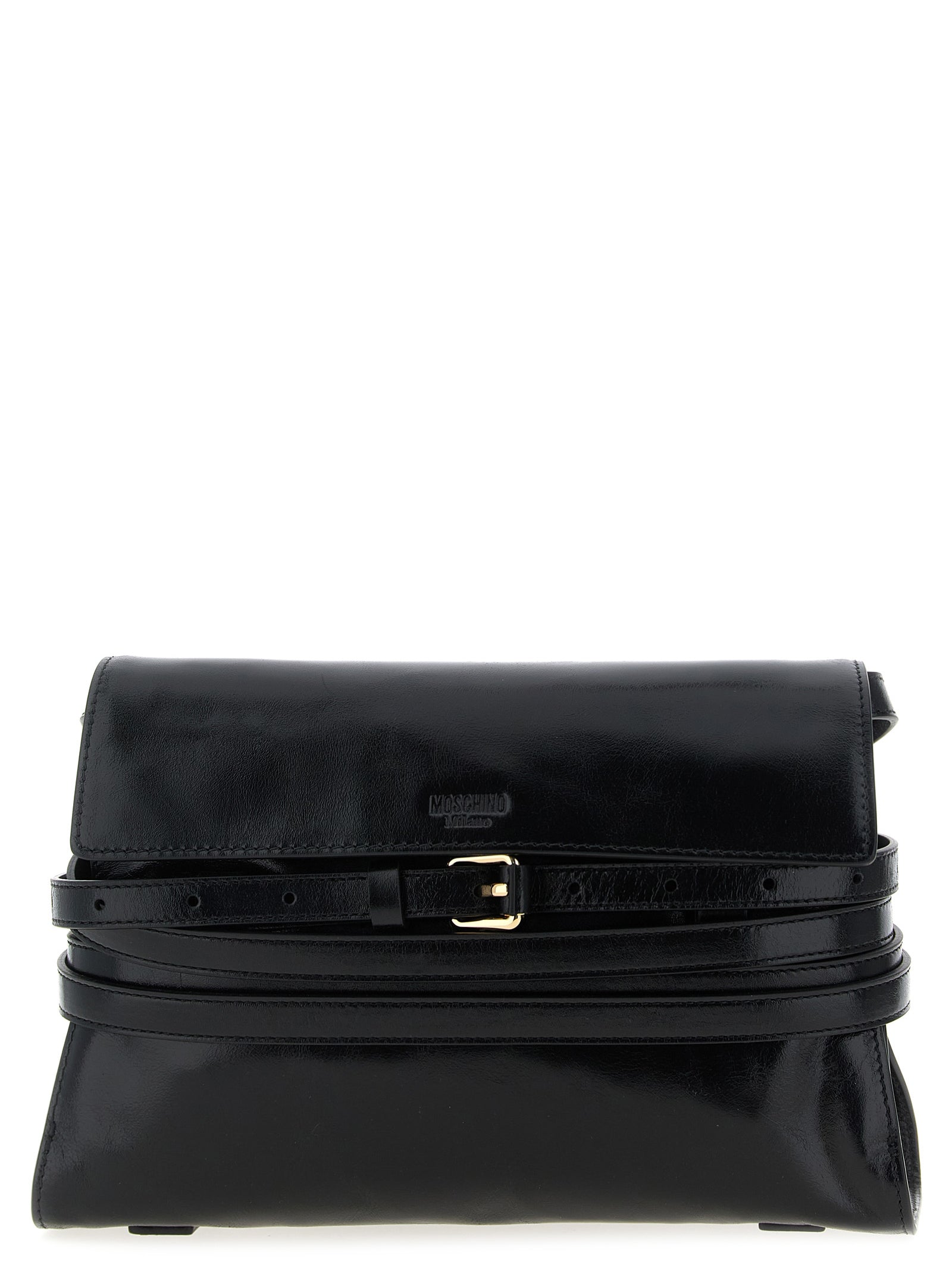 Tie Me crossbody bag Black Leather