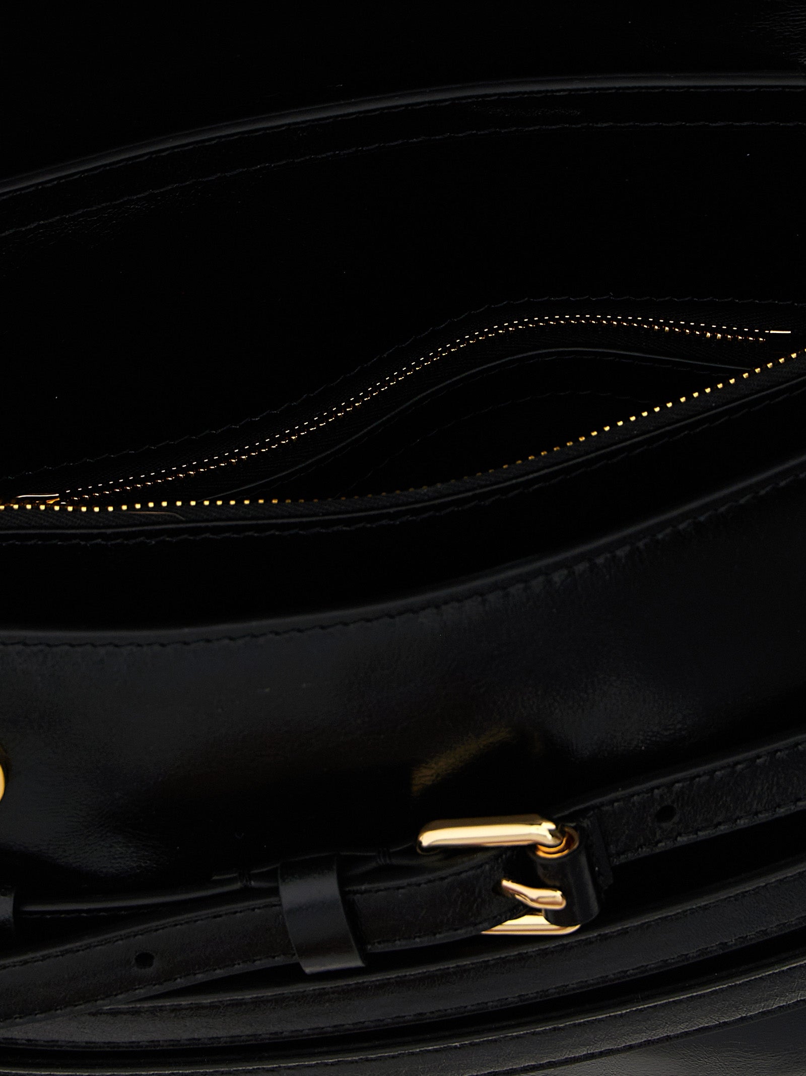 Tie Me crossbody bag Black Leather
