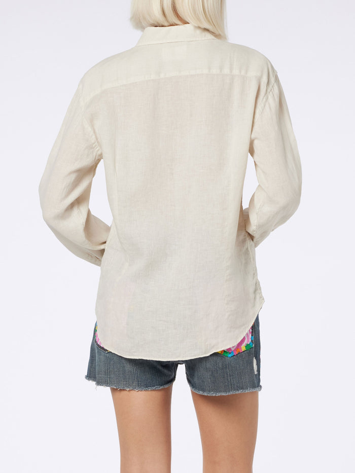 Cream Meredith Linen Shirt White