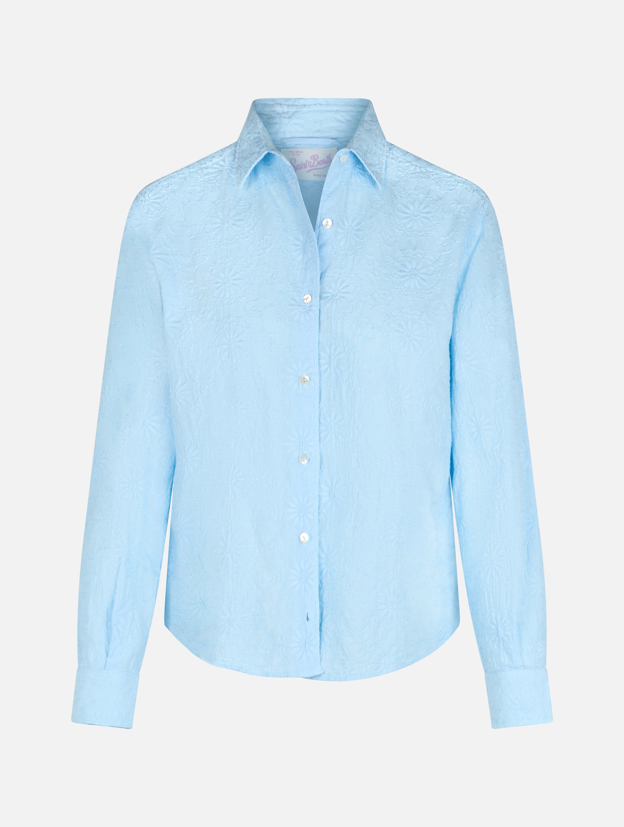 Light Blue Meredith Sangallo Cotton Shirt Sky