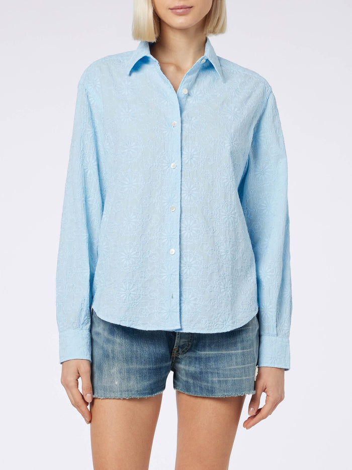 Light Blue Meredith Sangallo Cotton Shirt Sky