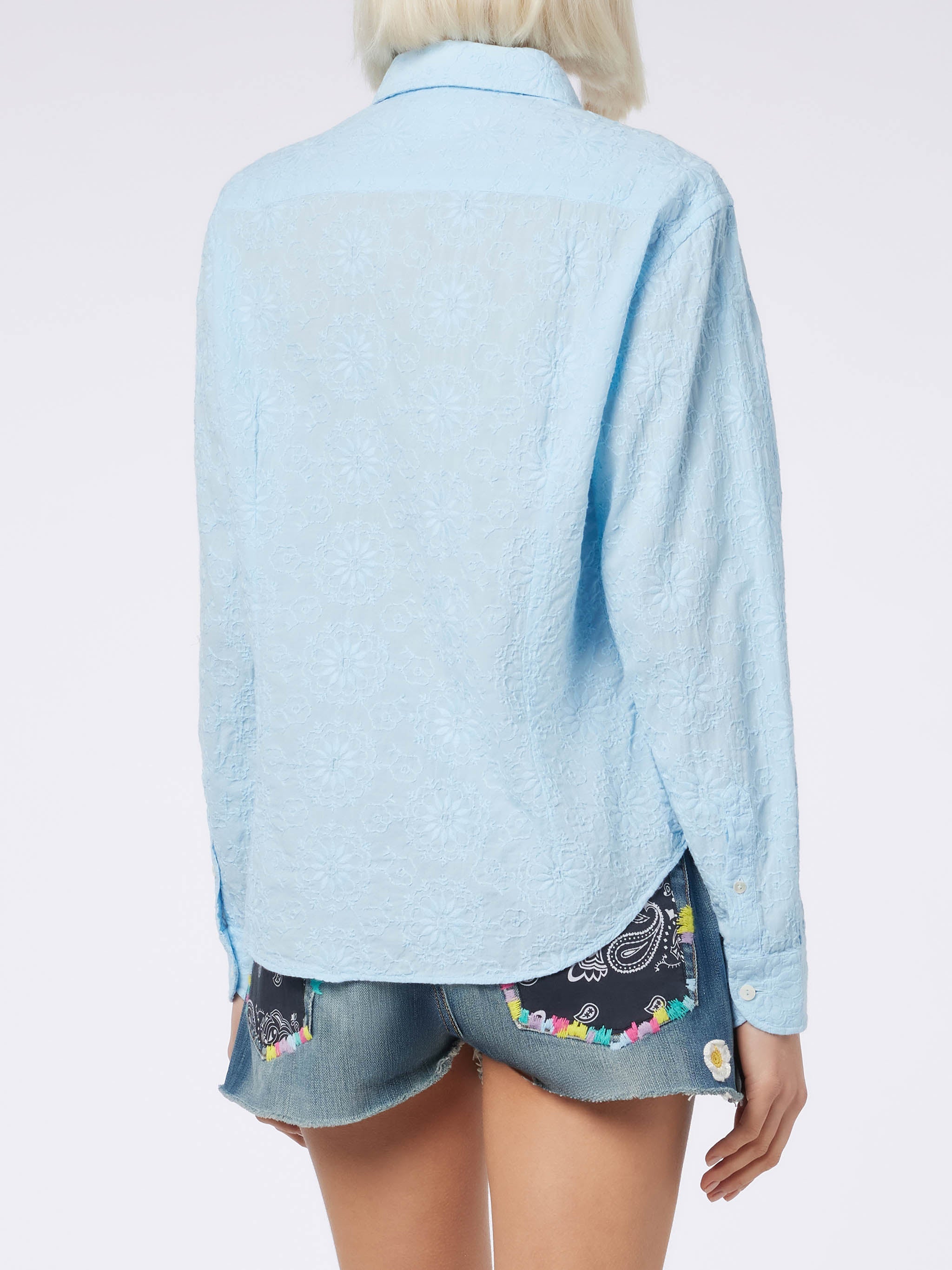 Light Blue Meredith Sangallo Cotton Shirt Sky