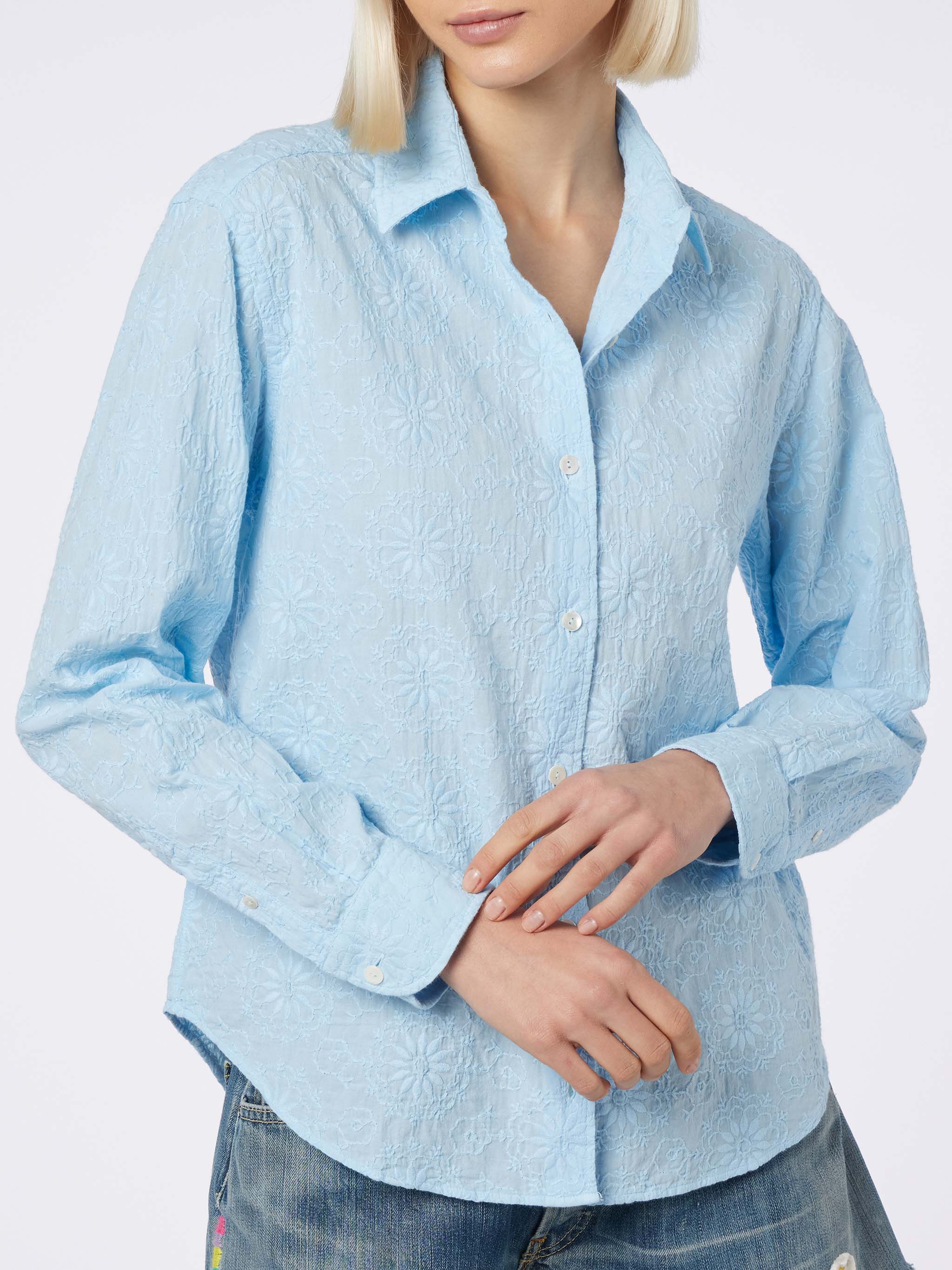 Light Blue Meredith Sangallo Cotton Shirt Sky