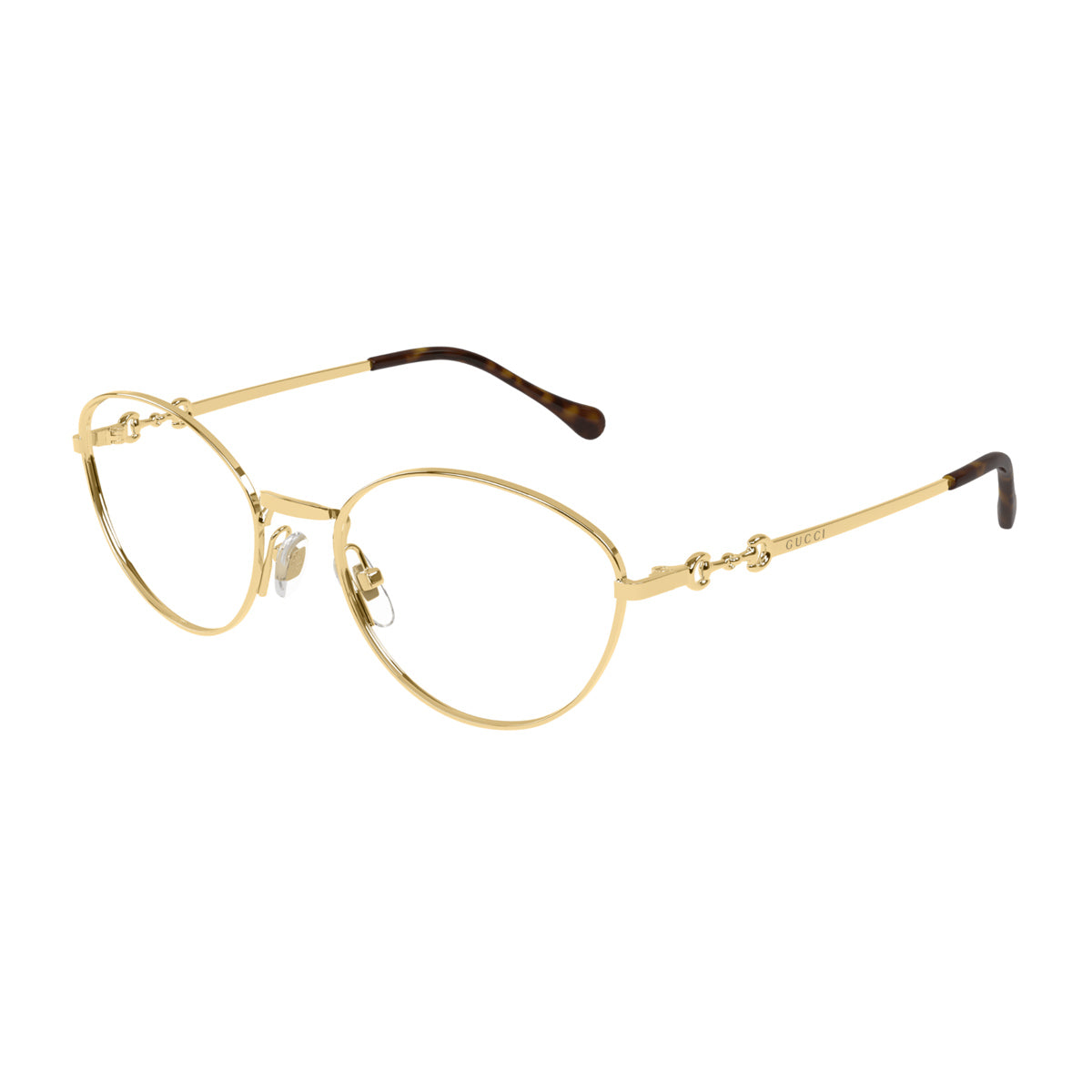 Gucci GG1699O Linea Horsebit 001 Gold Trasparent Oro Metal Occhiali Da Vista