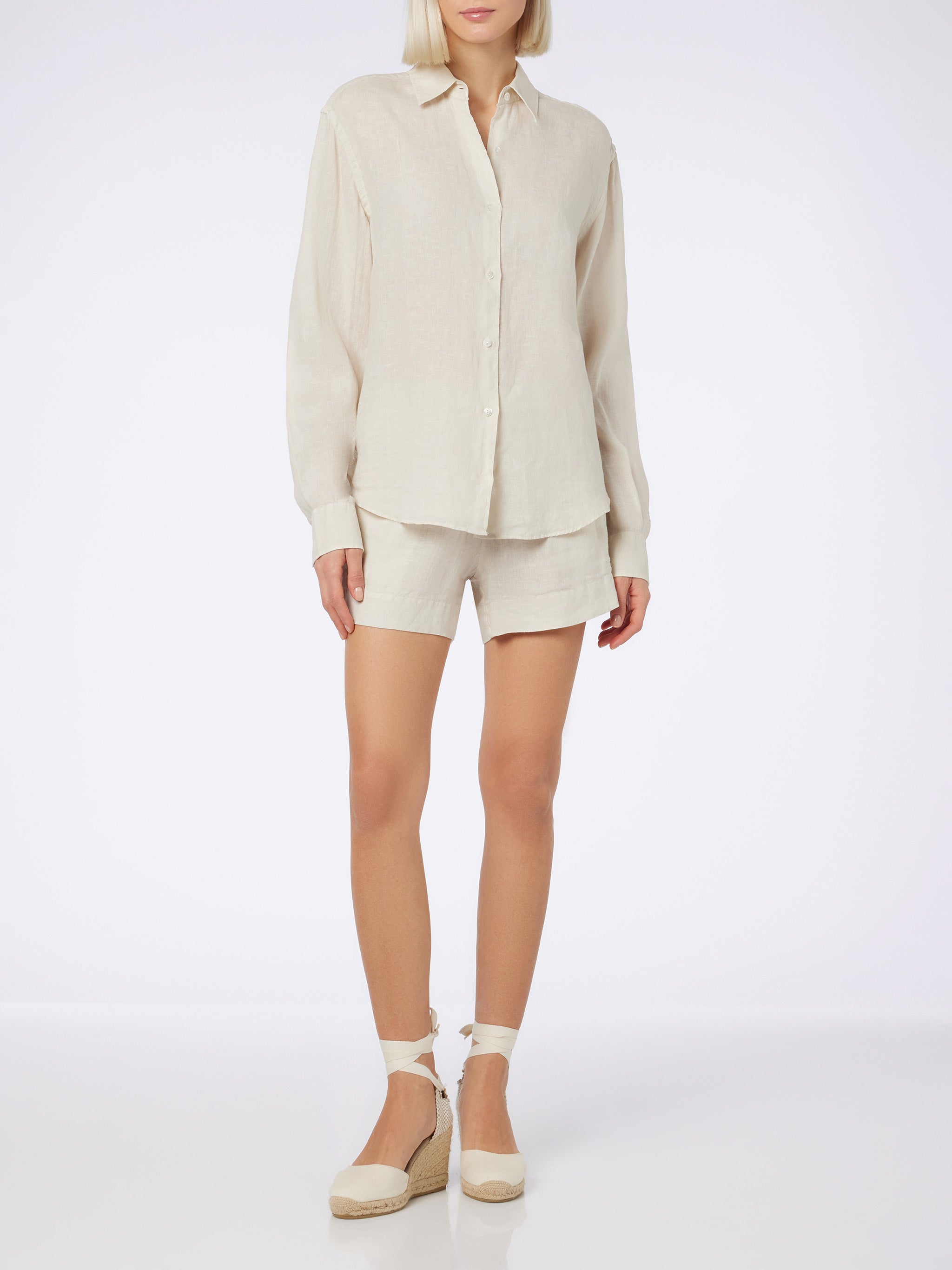 Cream Meredith Linen Shirt White