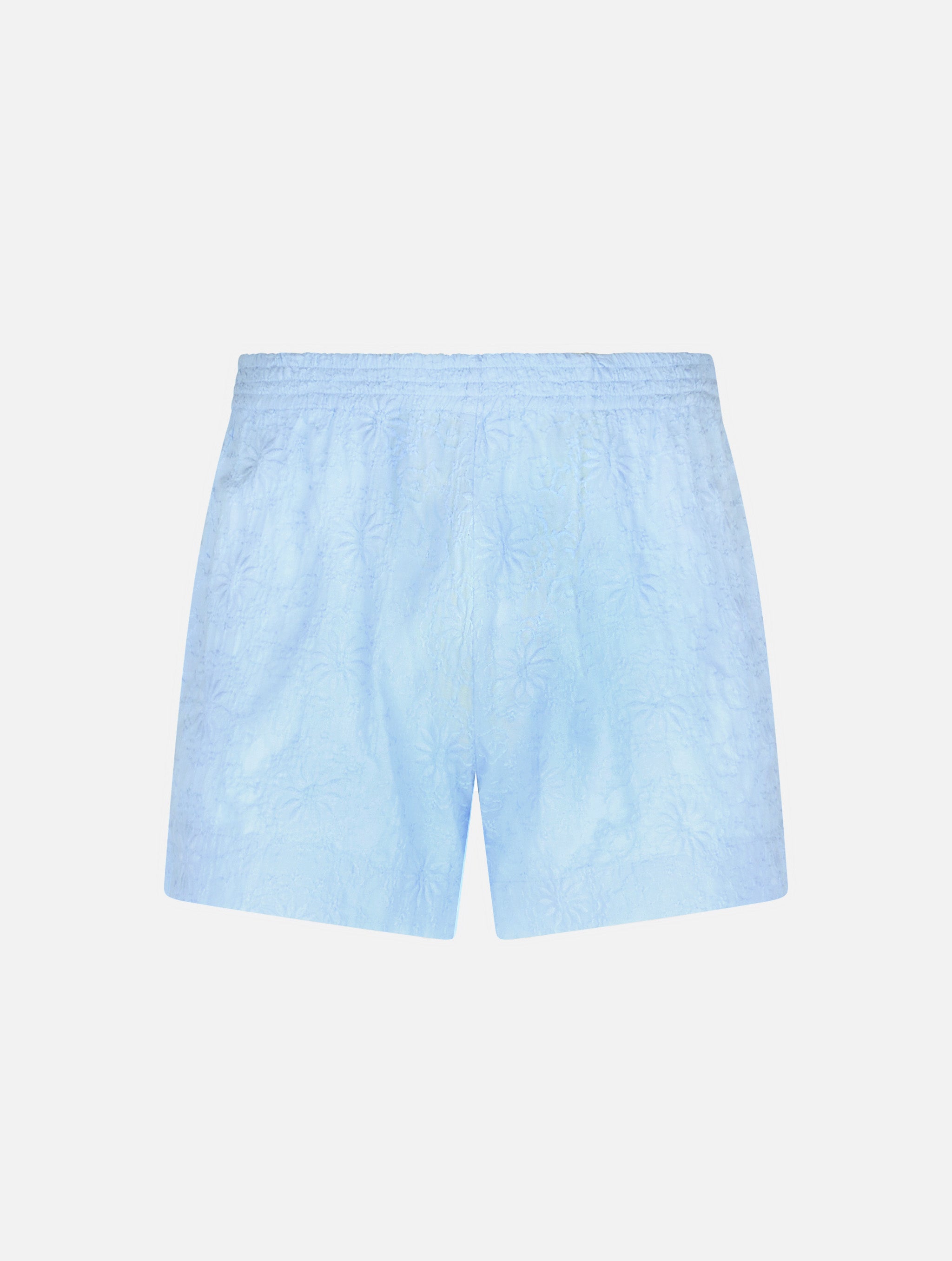 Meave White Sangallo Cotton Shorts Sky Pant