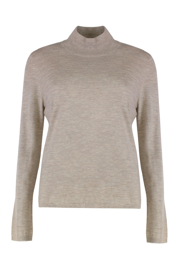 Cashmere High Collar Long Sleeve Sweater Sand