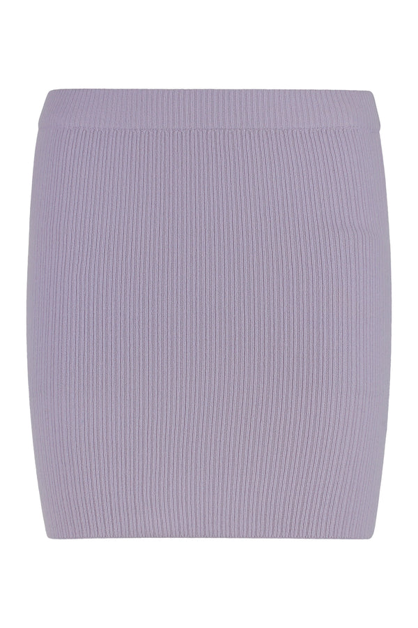Lilac Ribbed Cashmere Mini Skirt