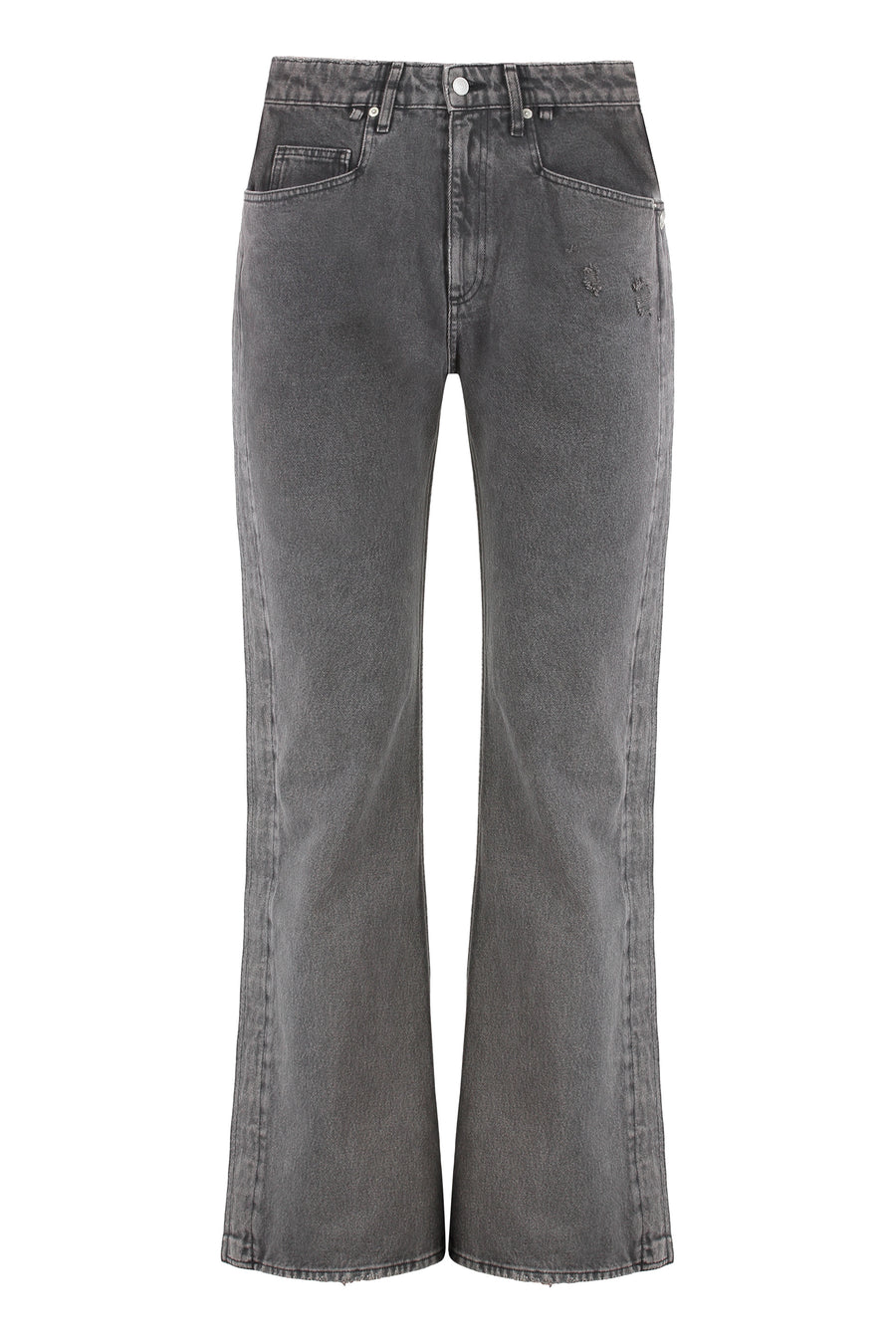 5-Pocket Straight-Leg Jeans Gray Cotton Regular &