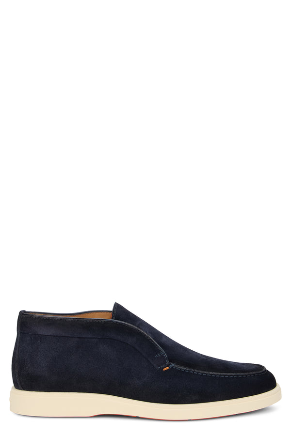 Suede Slip-On Loafers Blue Calfskin