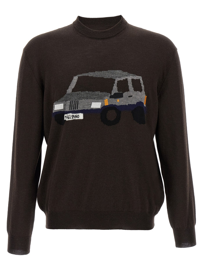 Pandino sweater Brown Wool Sweater, Cardigans
