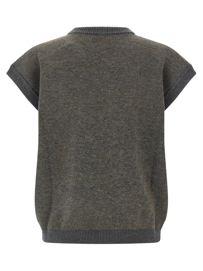 Teddy Bear vest Gray Wool Gilet