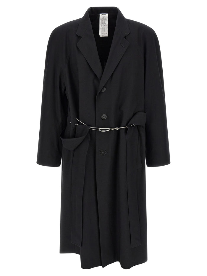 Raglan Chic Realease trench coat Black Cotton Coats