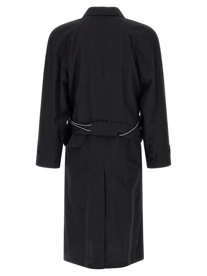 Raglan Chic Realease trench coat Black Cotton Coats