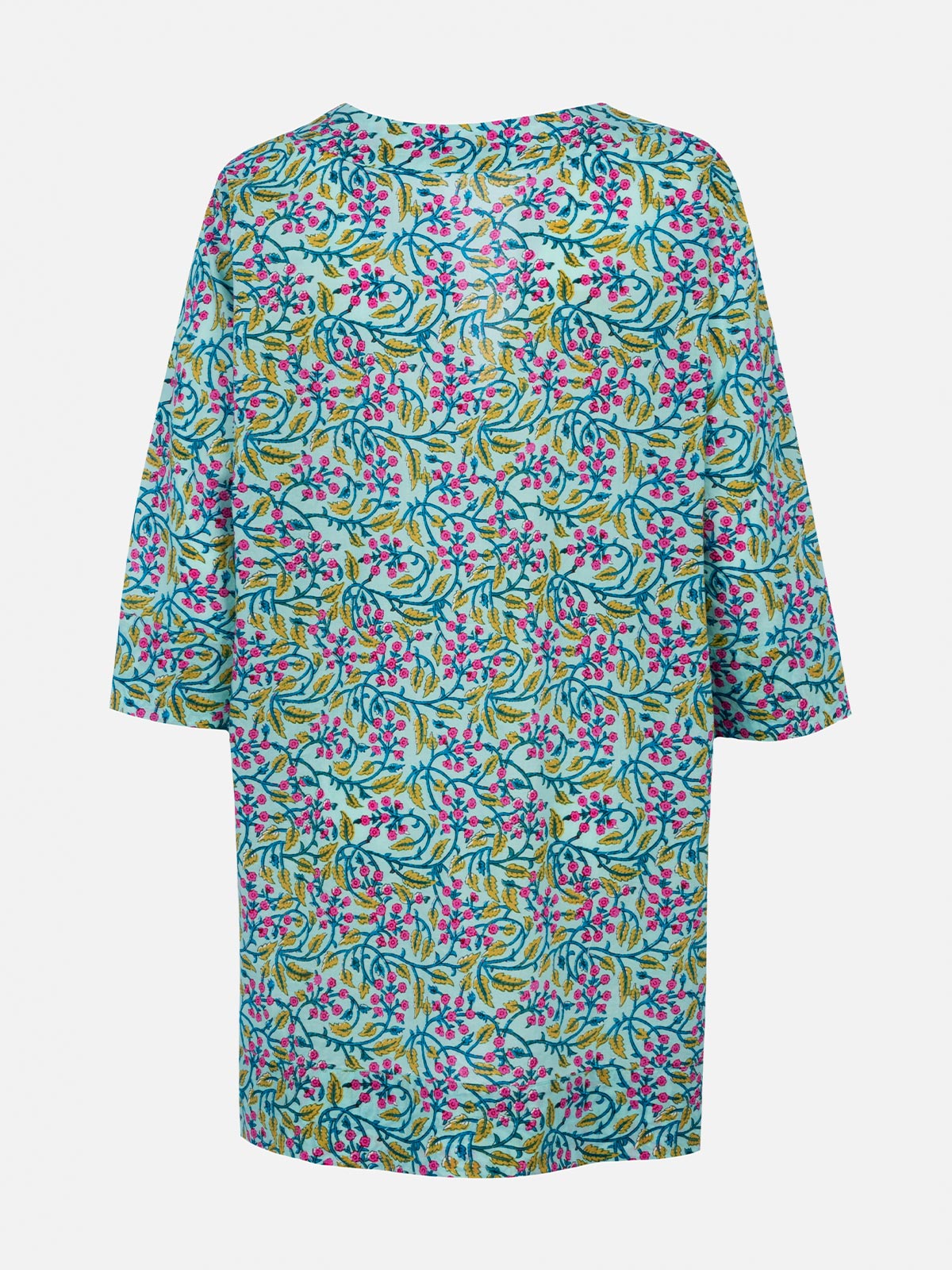 Macha Floral Cotton Tunic Dress Green