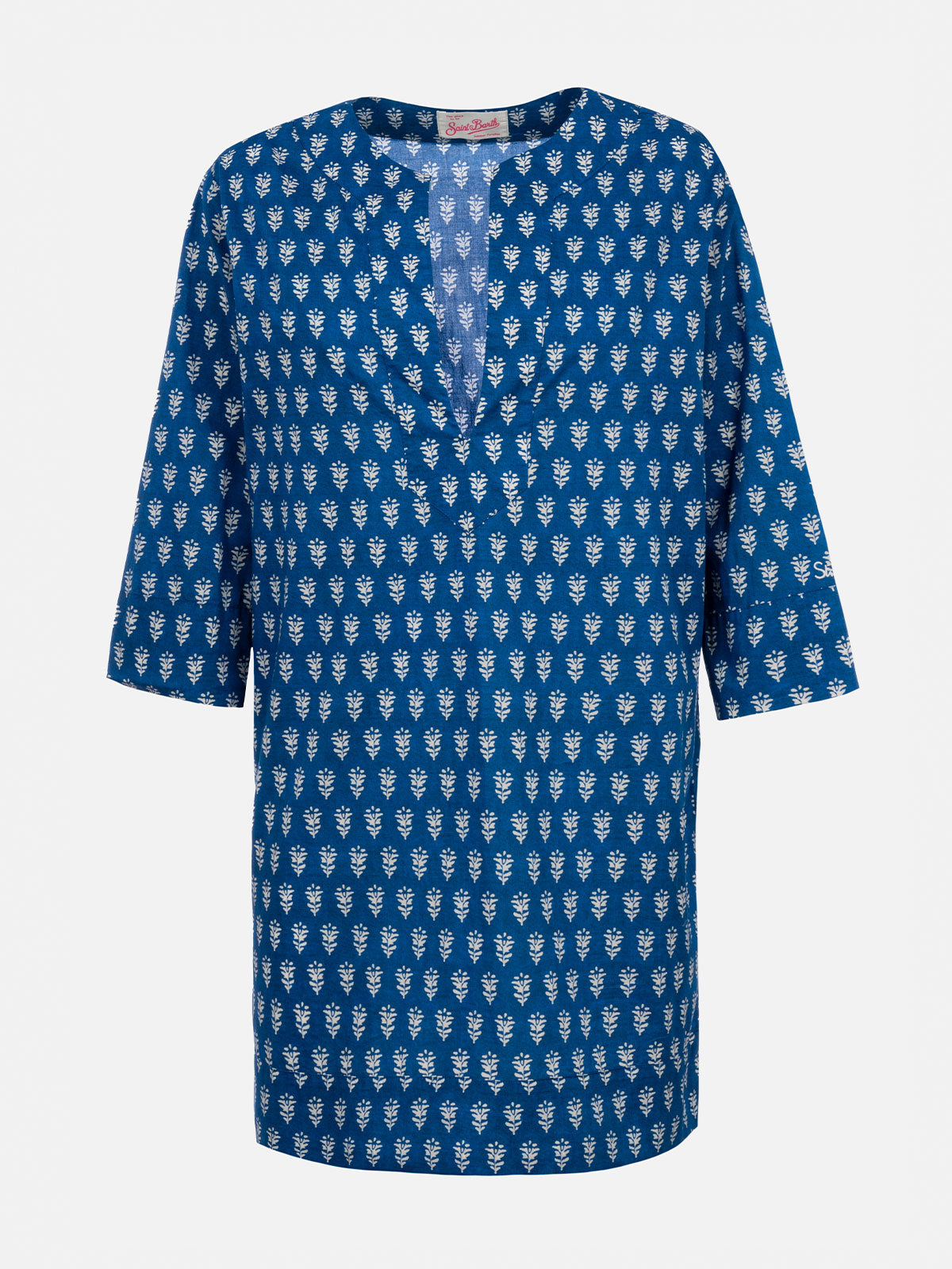 Macha Cotton Buti Print Dress Blue