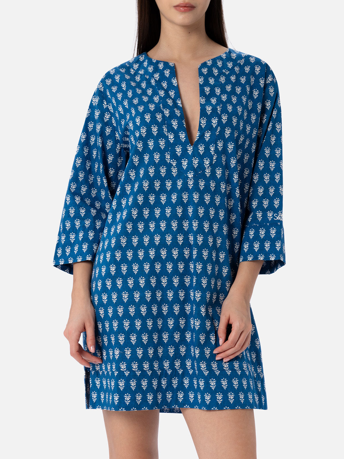 Macha Cotton Buti Print Dress Blue
