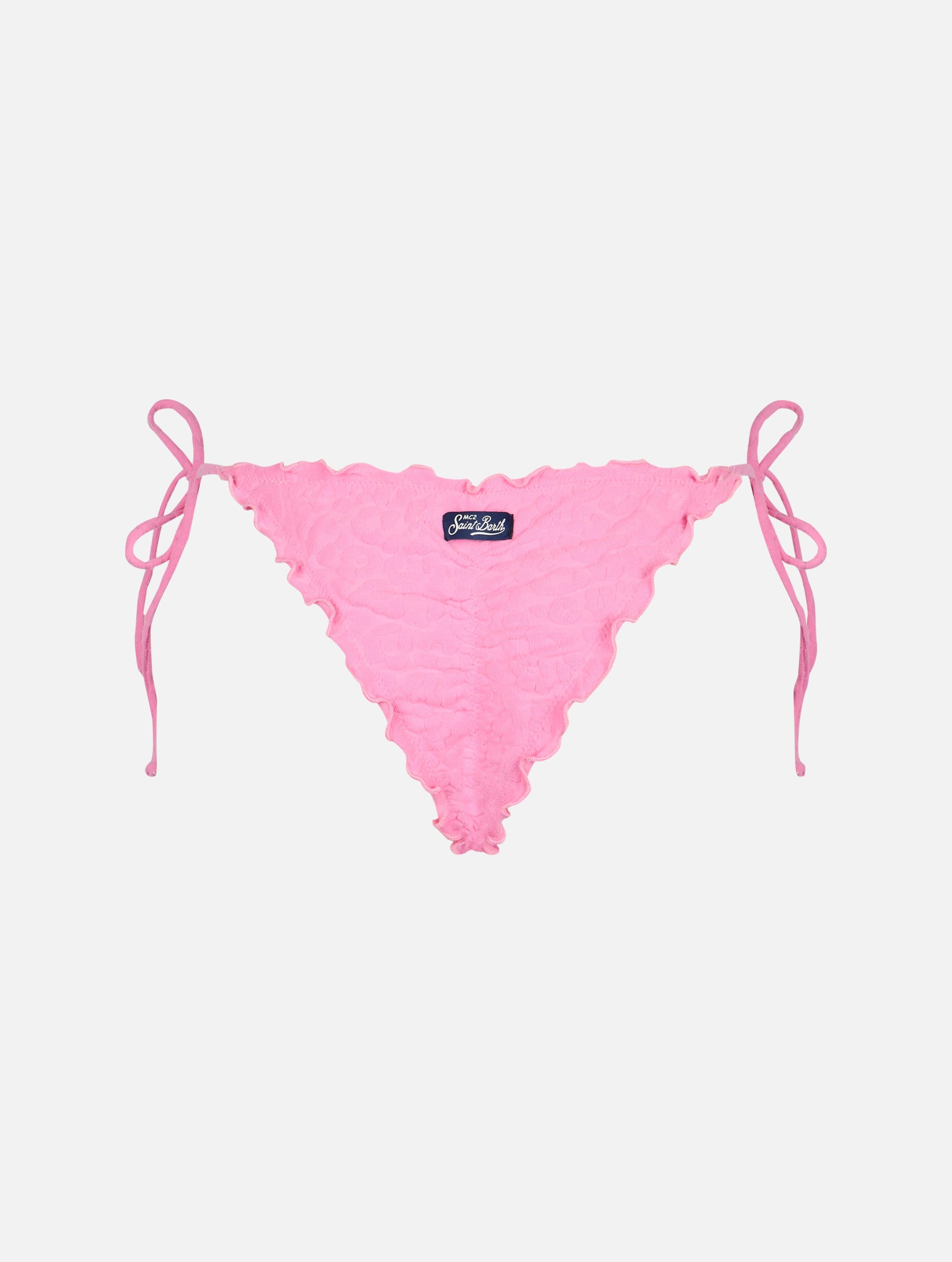 Miami Animalier Embossed Cheeky Swim Briefs Pink Bottom