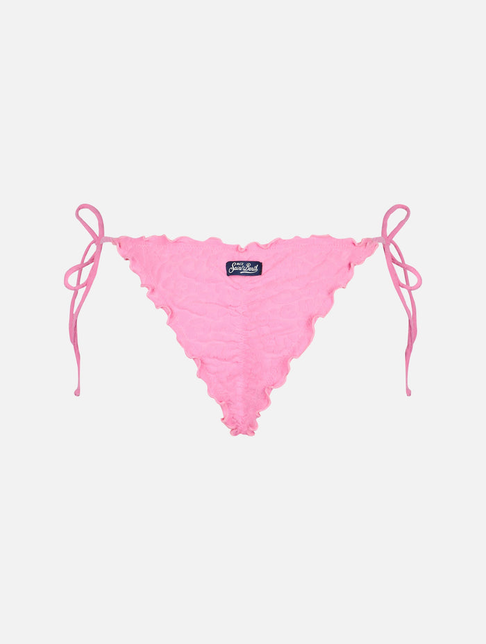 Miami Animalier Embossed Cheeky Swim Briefs Pink Bottom