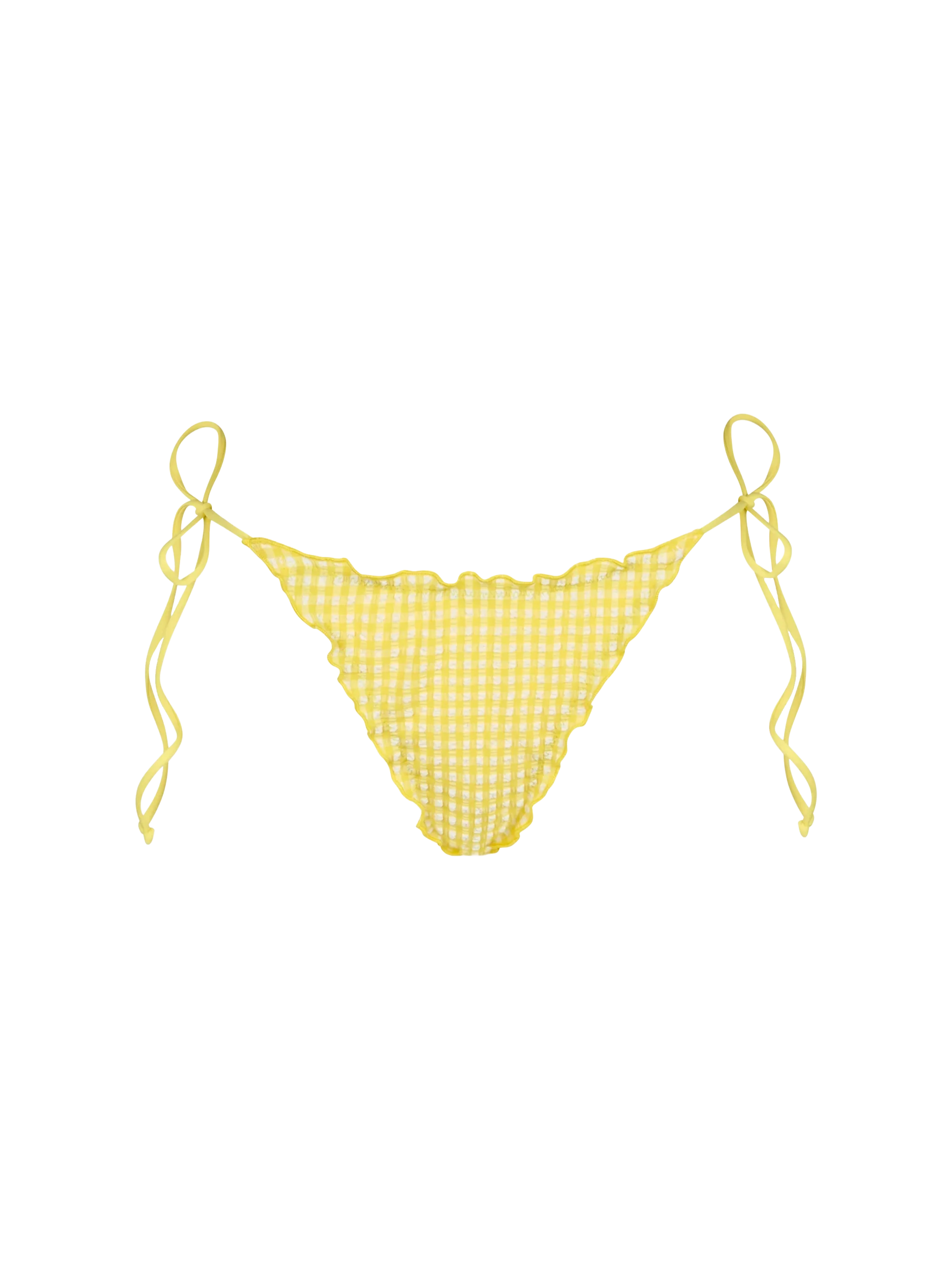 Miami Seersucker Vichy Cheeky Bikini Briefs Yellow Bottom