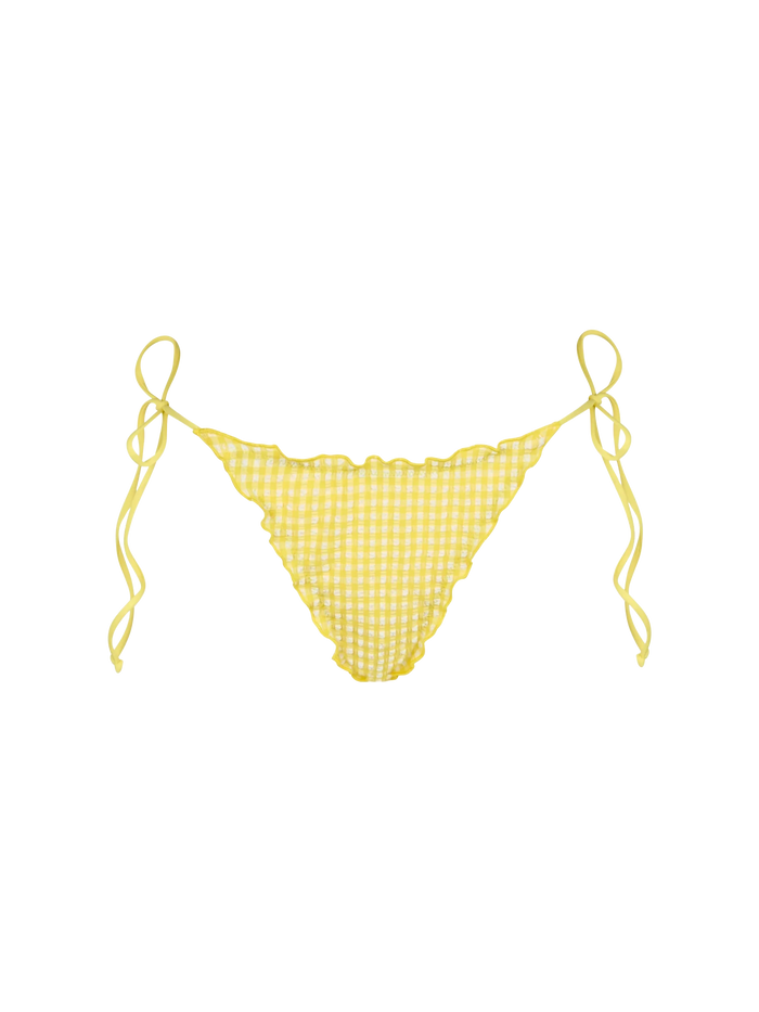 Miami Seersucker Vichy Cheeky Bikini Briefs Yellow Bottom