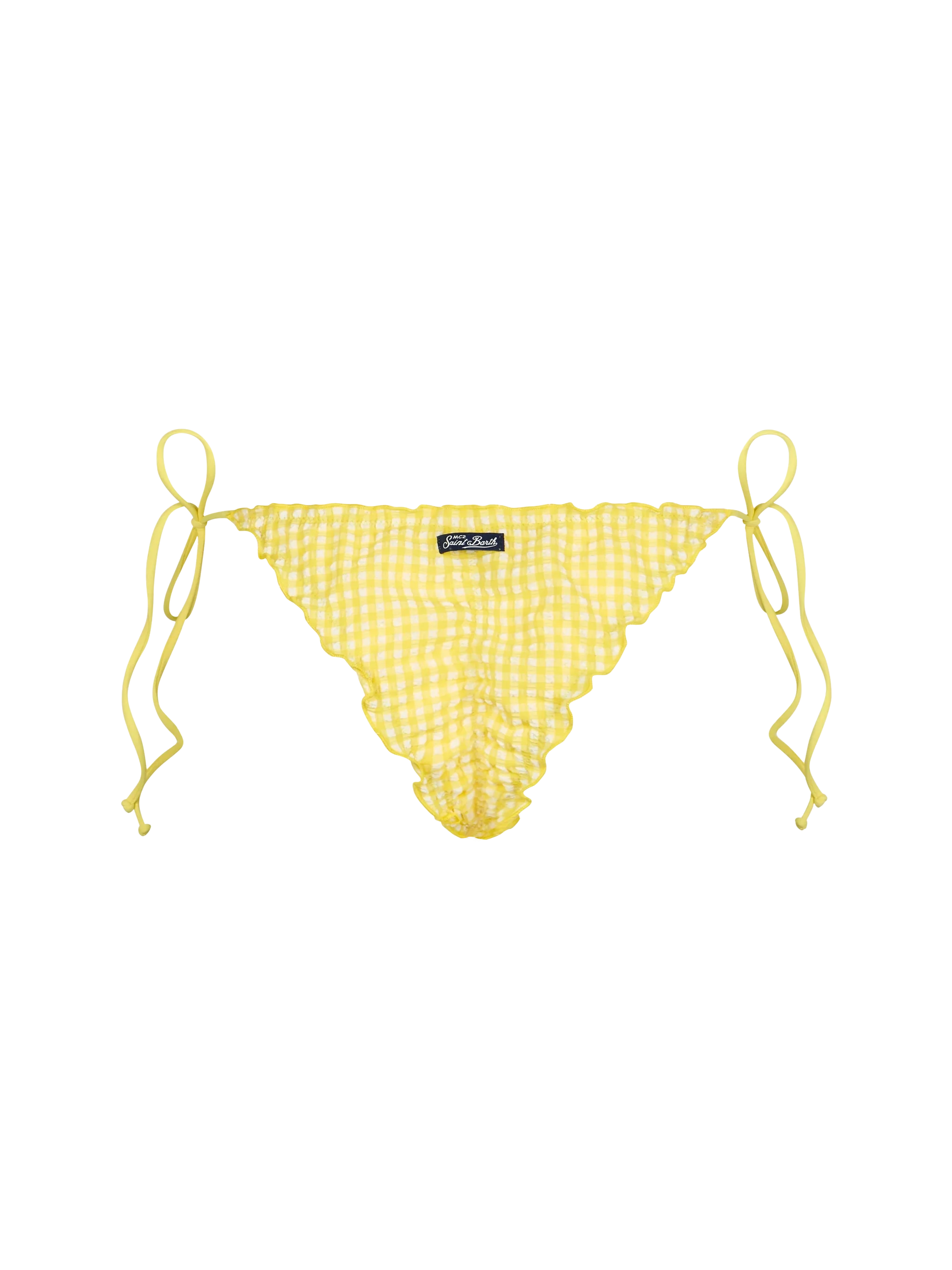 Miami Seersucker Vichy Cheeky Bikini Briefs Yellow Bottom