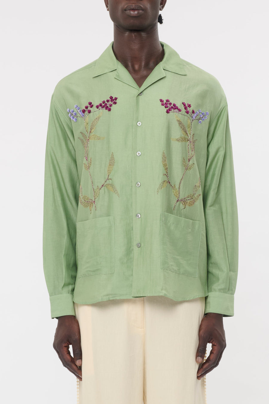 Baziszt Viscose shirt in green