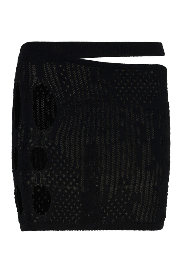 Knitted Mini Skirt Black Cotton