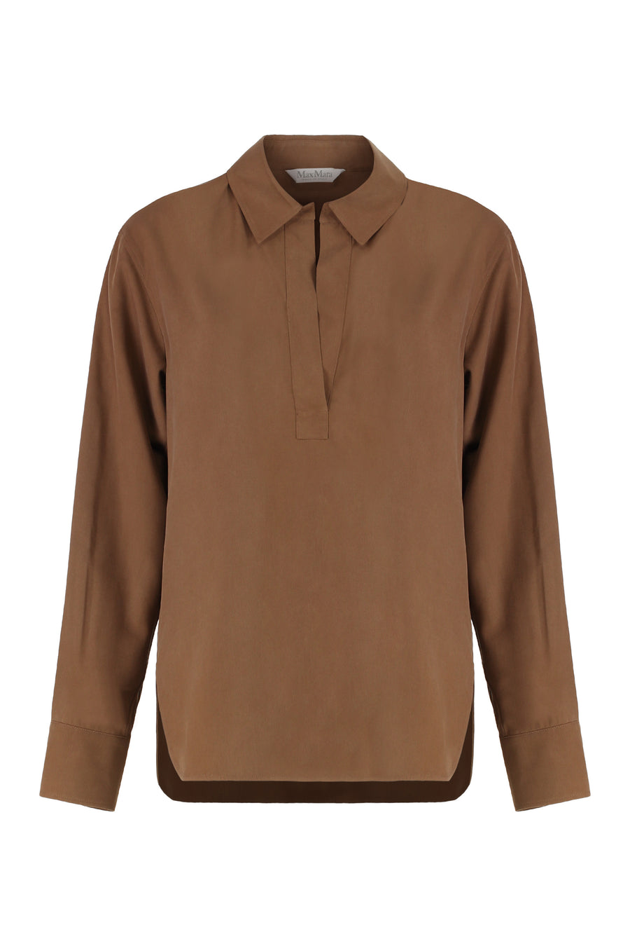 Polo Shirt Mirko Tan Silk Blouses
