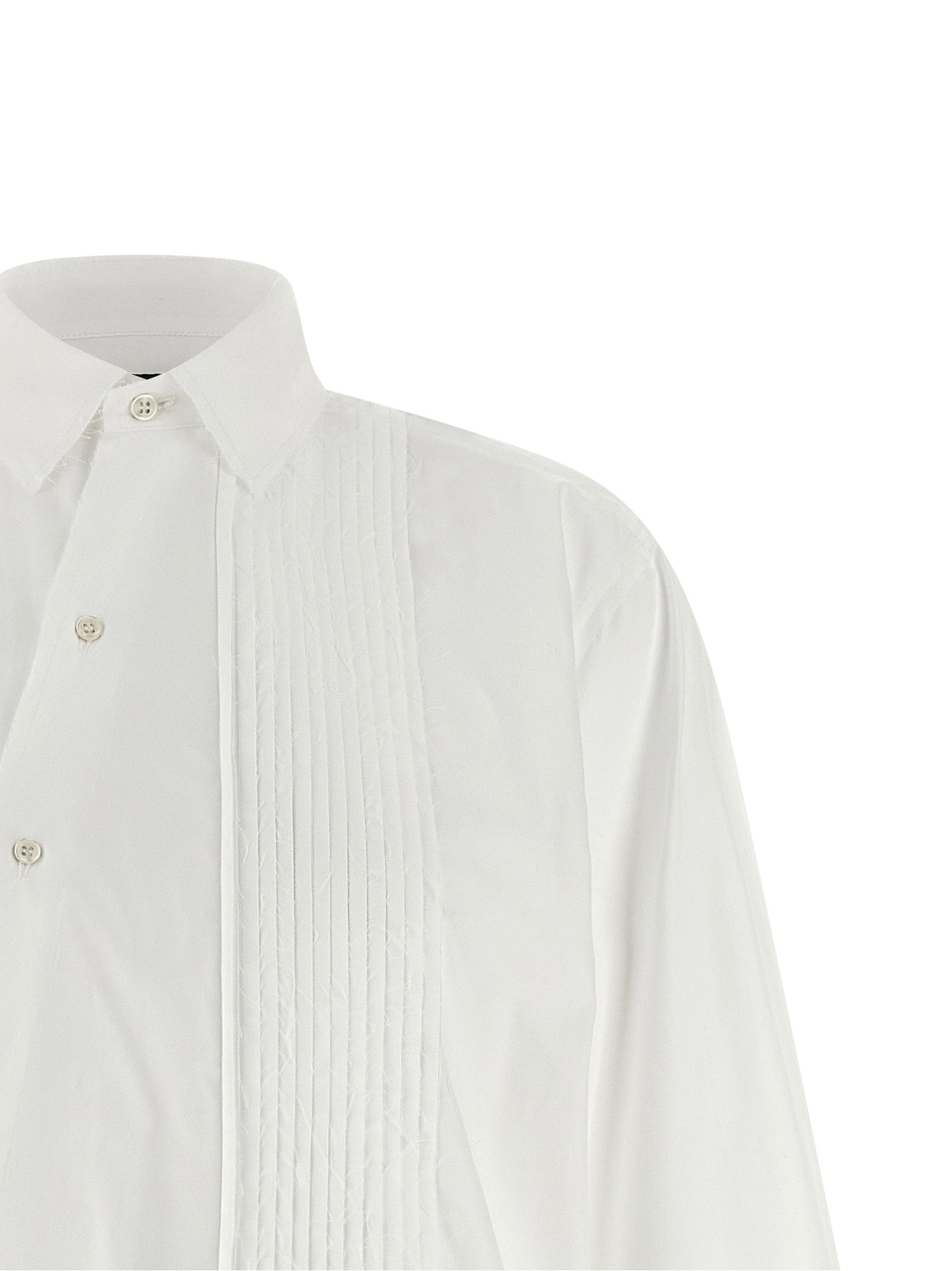 Crazy smoking plissée shirt White Cotton Shirt, Blouse
