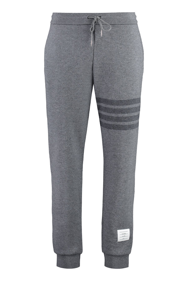 Virgin Wool Track Pants Grey Elastane