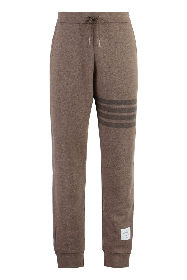 Virgin Wool Track Pants Beige Elastane