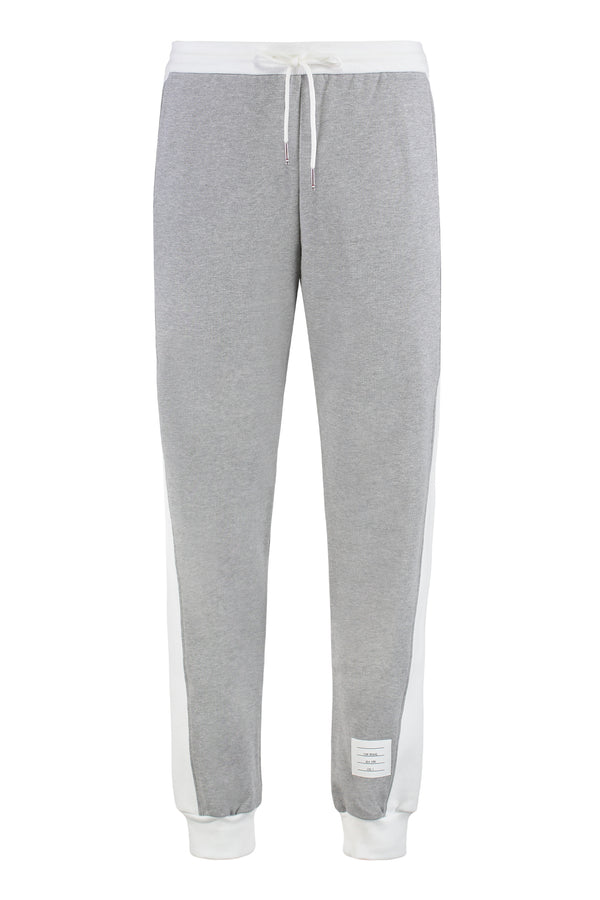 Tricolor Cotton Track Pants Grey