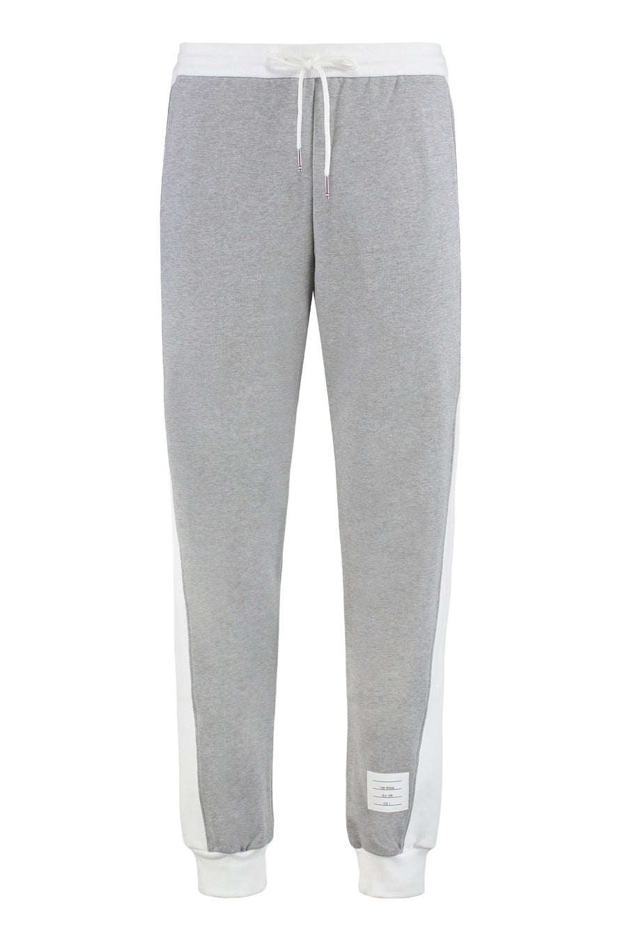 Tricolor Cotton Track Pants Grey
