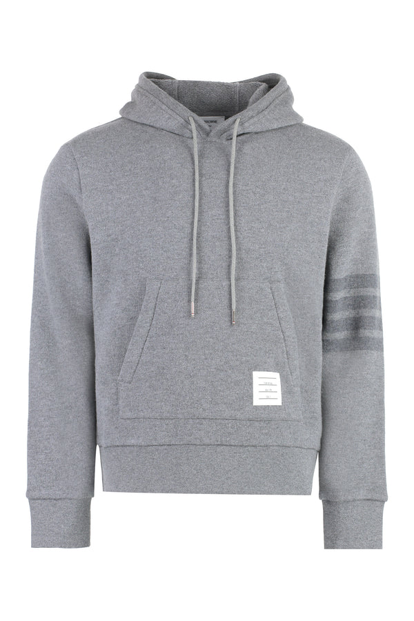Knitted Hoodie Grey Wool Knitwear