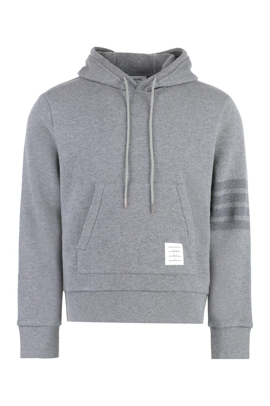Knitted Hoodie Grey Wool Knitwear