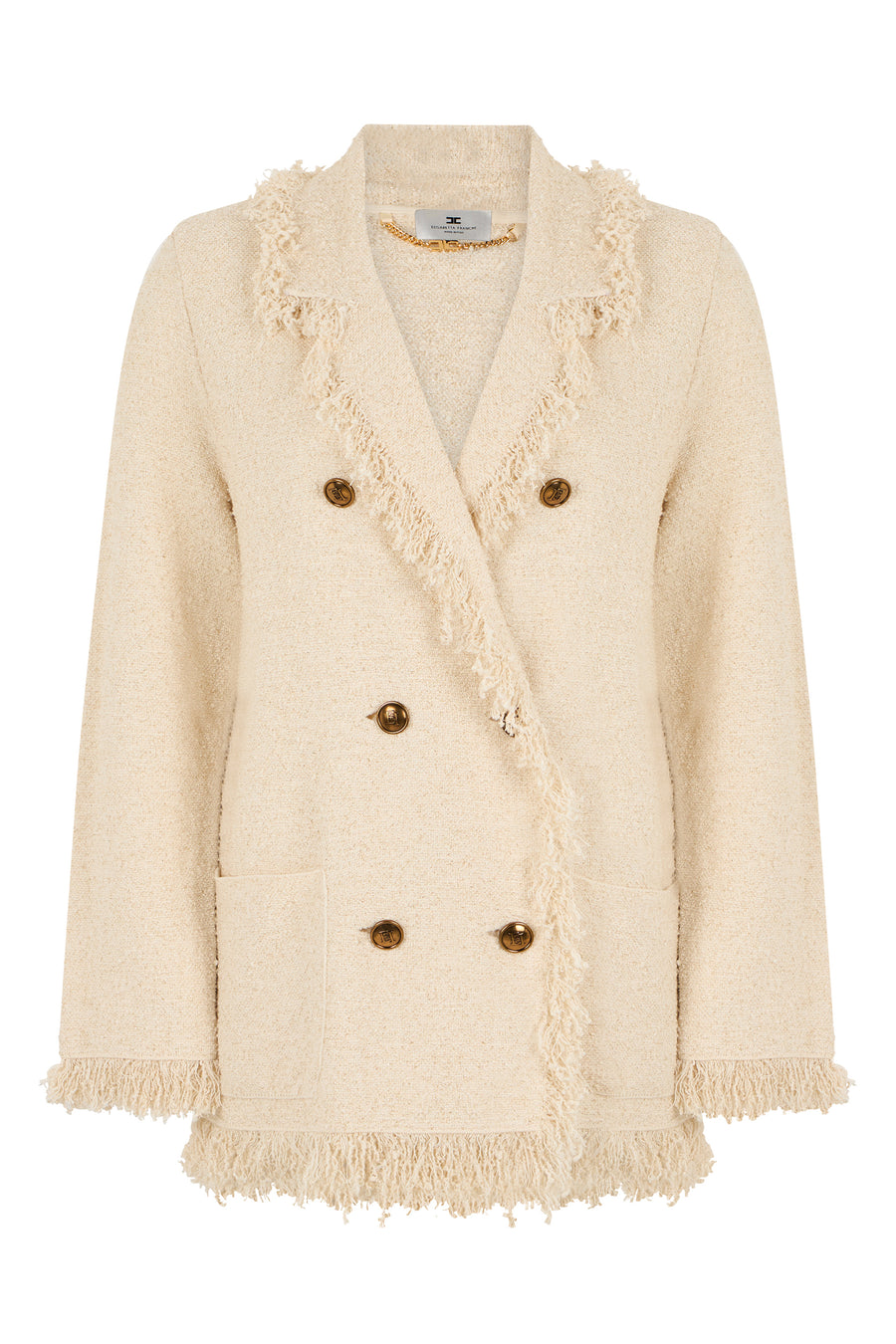Blazer Double-Breasted Cream Cotton Blazers