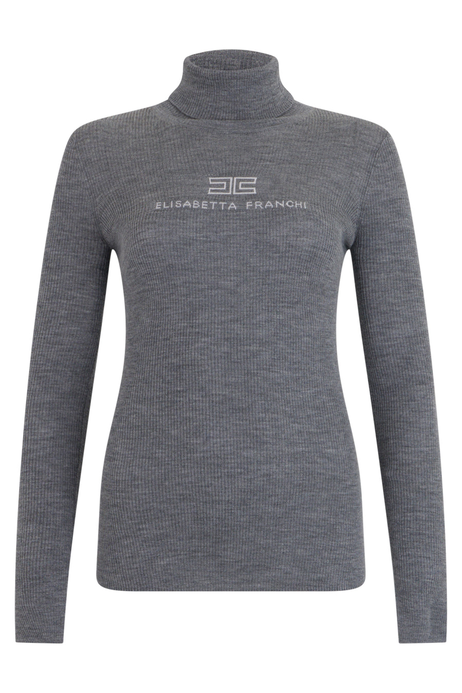 High Collar Sweater Grey Wool