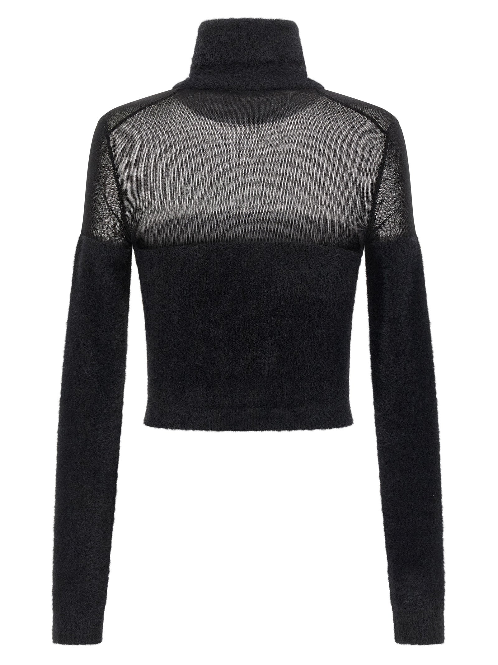 Brushed insert turtleneck sweater Black Polyamide Sweater, Cardigans