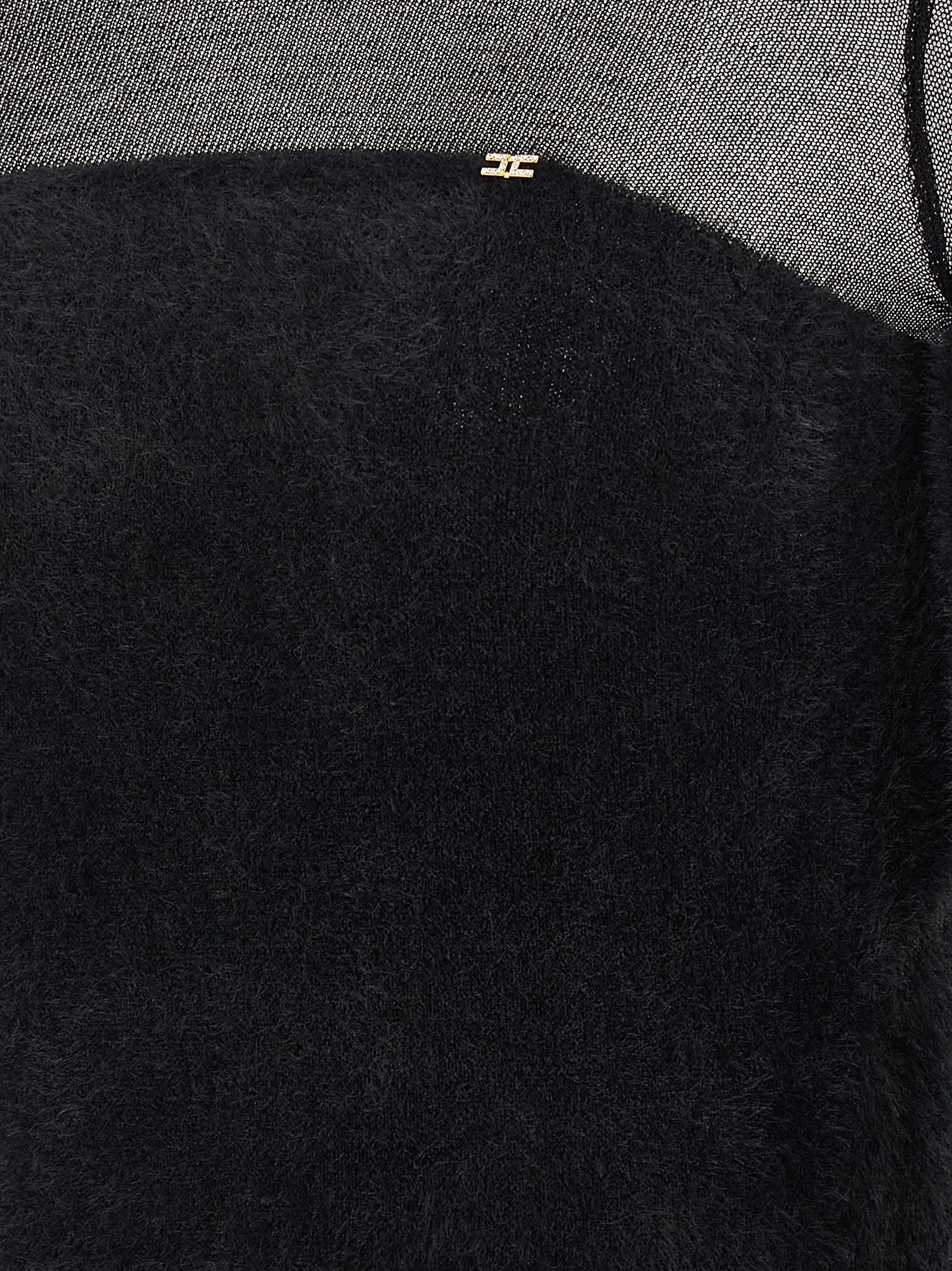 Brushed insert turtleneck sweater Black Polyamide Sweater, Cardigans