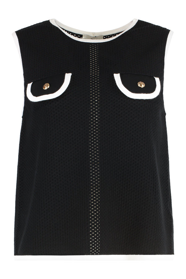 Tank Top Black-Ivory Black/ivory Viscose Vests & Tops