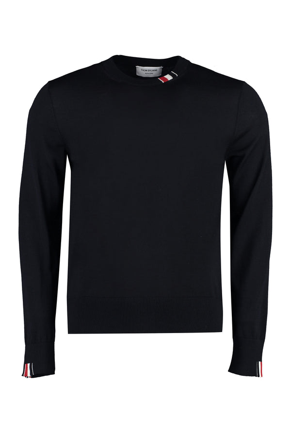 Virgin Wool Crew-Neck Sweater Blue Sweatshirts