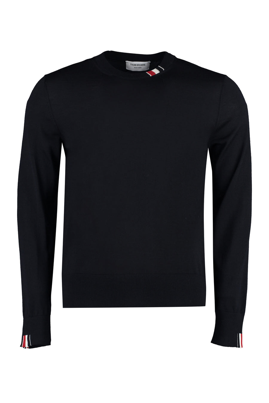 Virgin Wool Crew-Neck Sweater Blue Sweatshirts