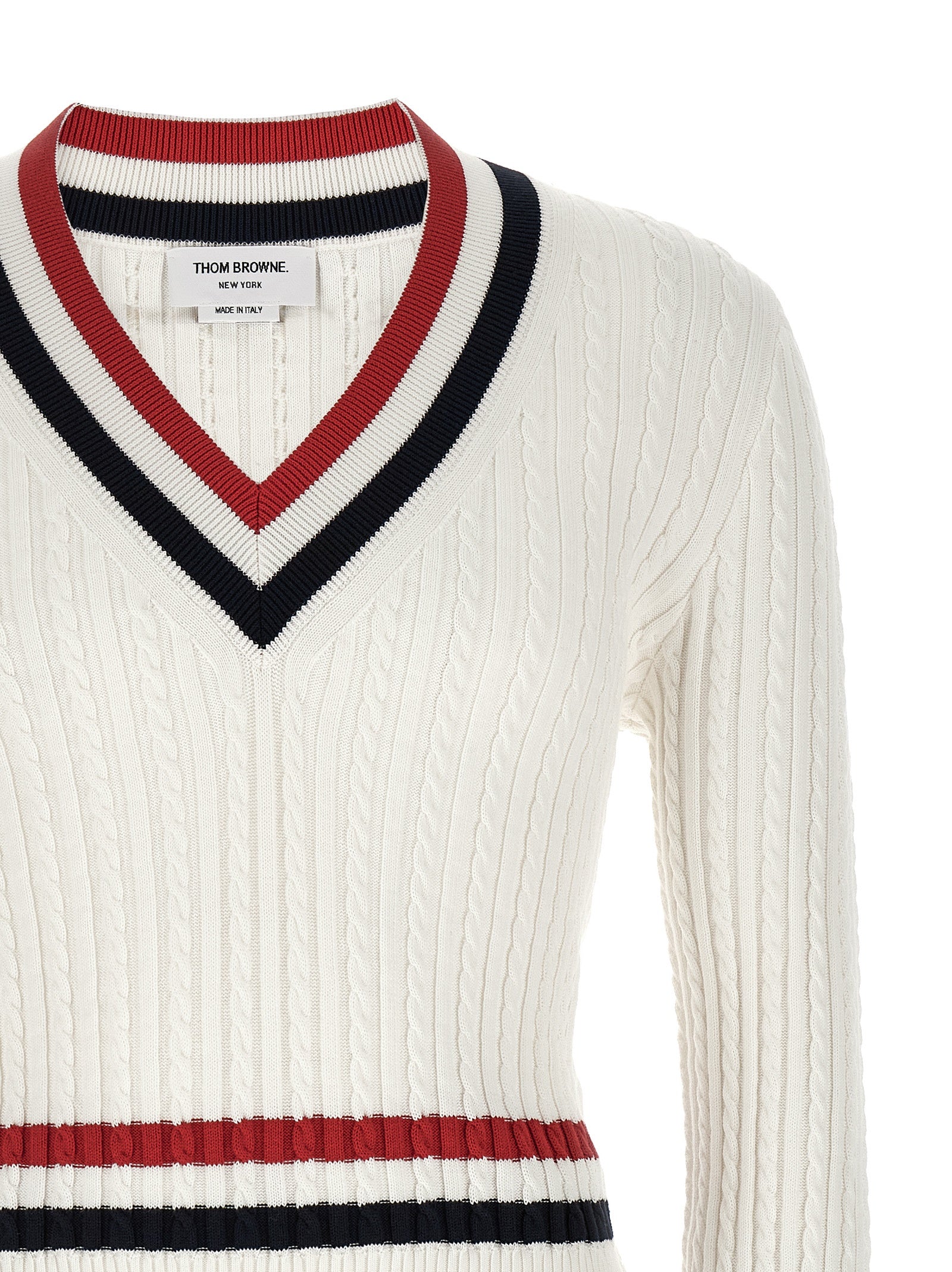 RWB intarsia sweater White Cotton Sweater, Cardigans